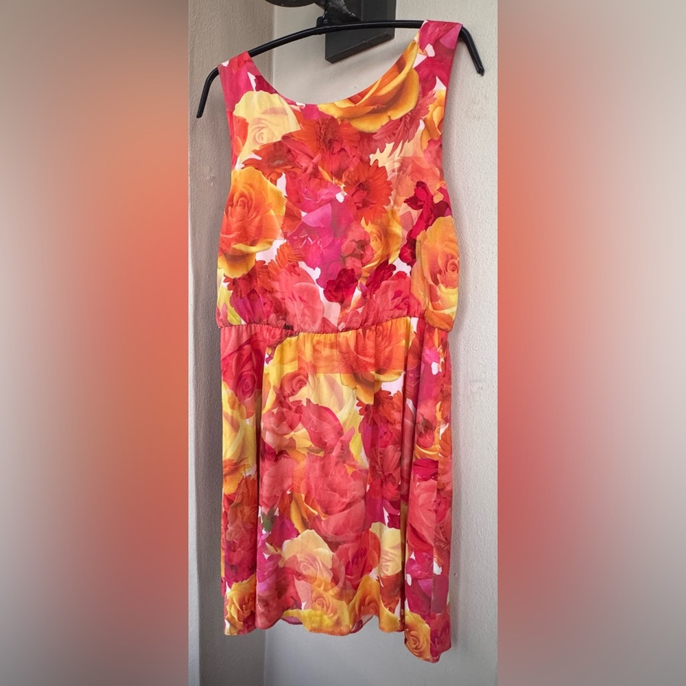 Alice + Olivia Silk Watercolor Pink Floral Sleeveless Spring/Summer Dress Small - Picture 1 of 16
